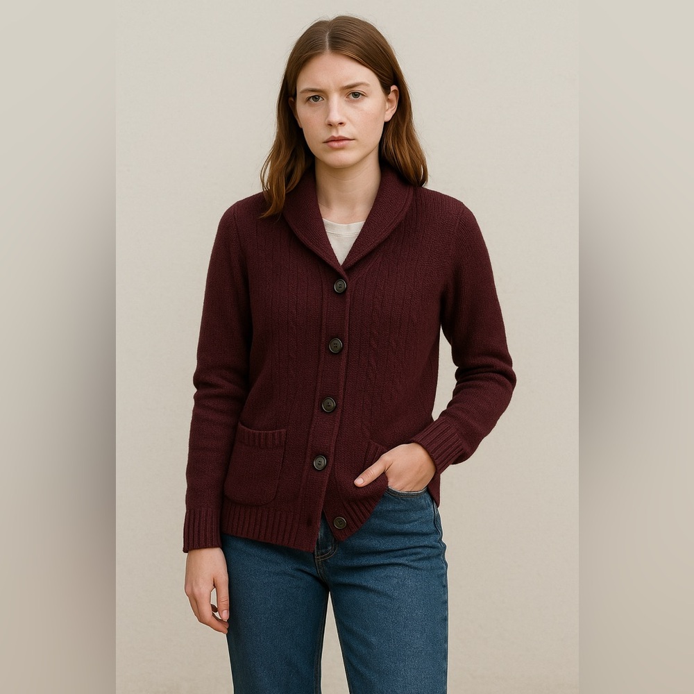 Sonoma Chunky Knit Wool Blend Button Cardigan NWT